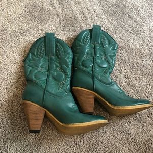 Teal Cowgirl Western Boots - by Very Volatile